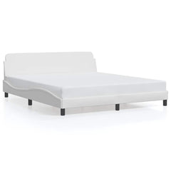 Bed Frame "Dover" Faux Leather white 183 cm 213 cm