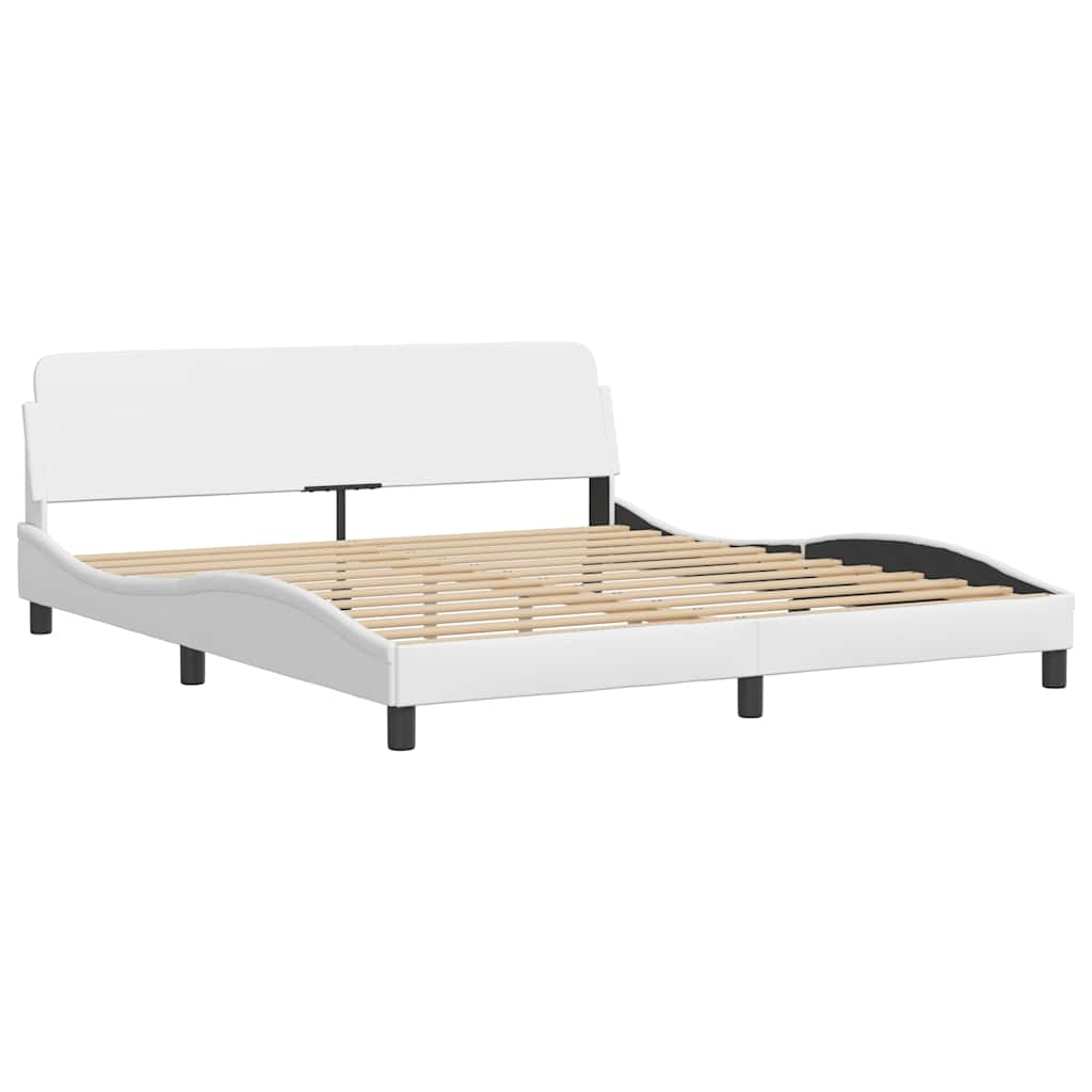 Bed Frame "Dover" Faux Leather white 183 cm 213 cm