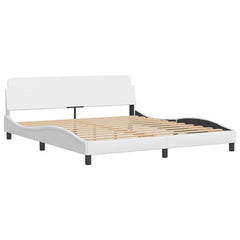 Bed Frame "Dover" Faux Leather white 183 cm 213 cm