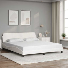 Bed Frame "Dover" Faux Leather white 183 cm 213 cm