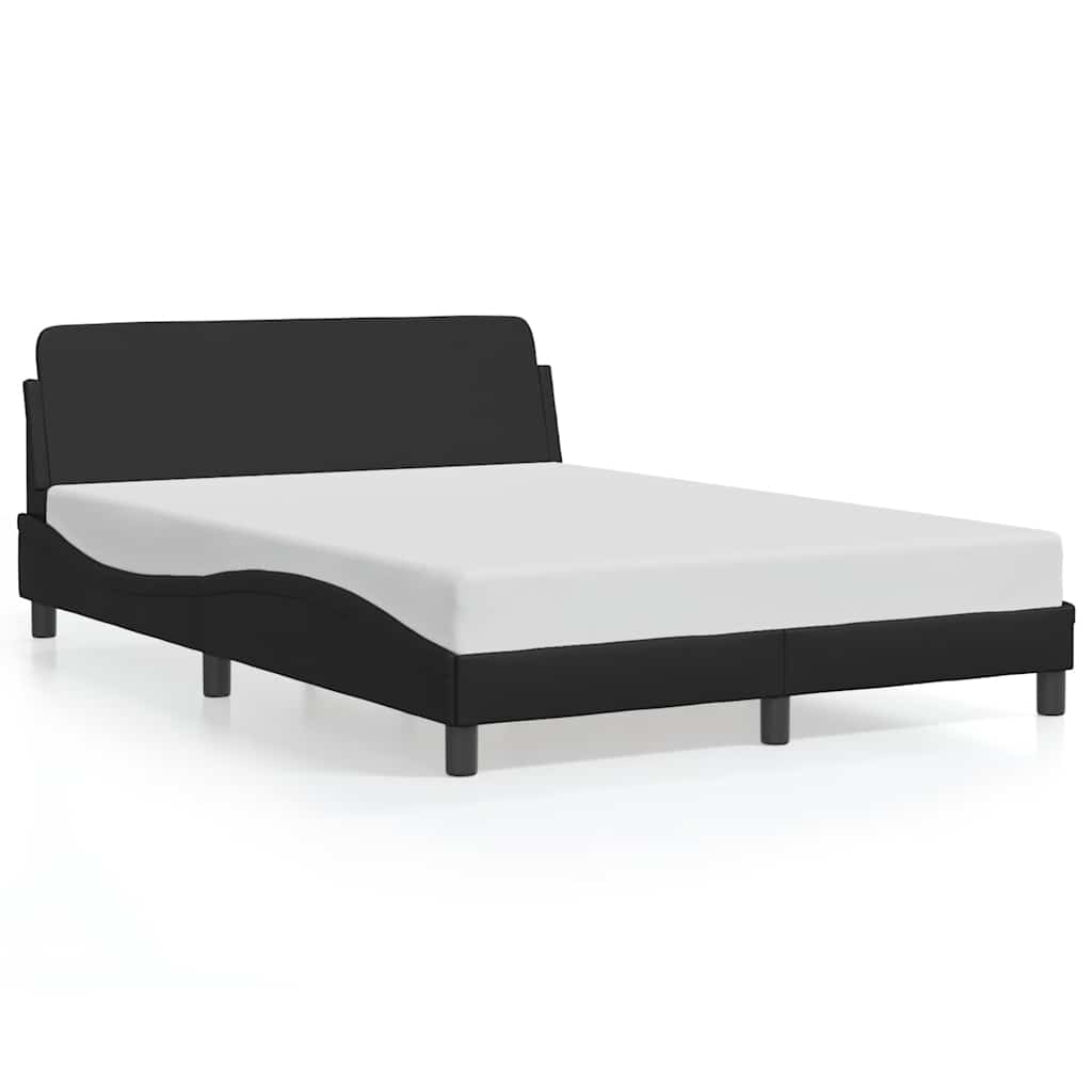 Bed Frame "Dover" Faux Leather Black 135 cm