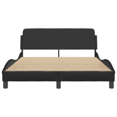 Bed Frame "Dover" Faux Leather Black 135 cm