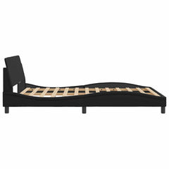 Bed Frame "Dover" Faux Leather Black 135 cm