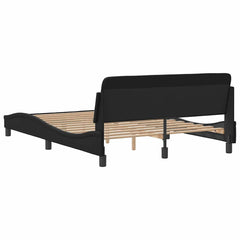 Bed Frame "Dover" Faux Leather Black 135 cm