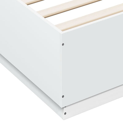 Bed Frame with LED Lights White 160x200 cm Engineered Wood