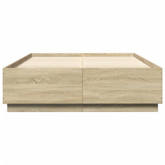 Bed Frame with LED without Mattress 140x200 cm Sonoma oak