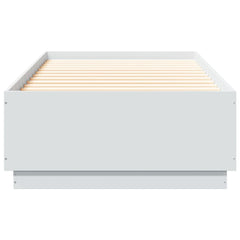 Bed Frame with LED without Mattress 90x200 cm White