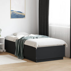 Bed Frame with LED without Mattress 90x200 cm Black