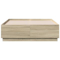 Bed Frame with LED without Mattress 135x190 cm Sonoma oak