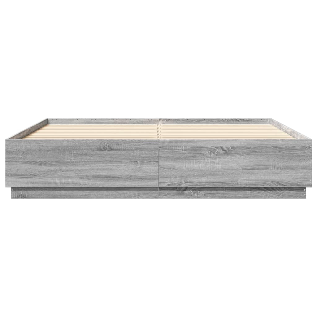 vidaXL Bed Frame without Mattress Grey Sonoma 180x200 cm 4