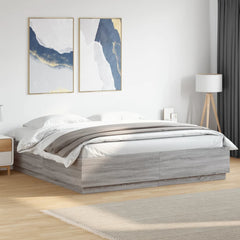 vidaXL Bed Frame without Mattress Grey Sonoma 180x200 cm 1