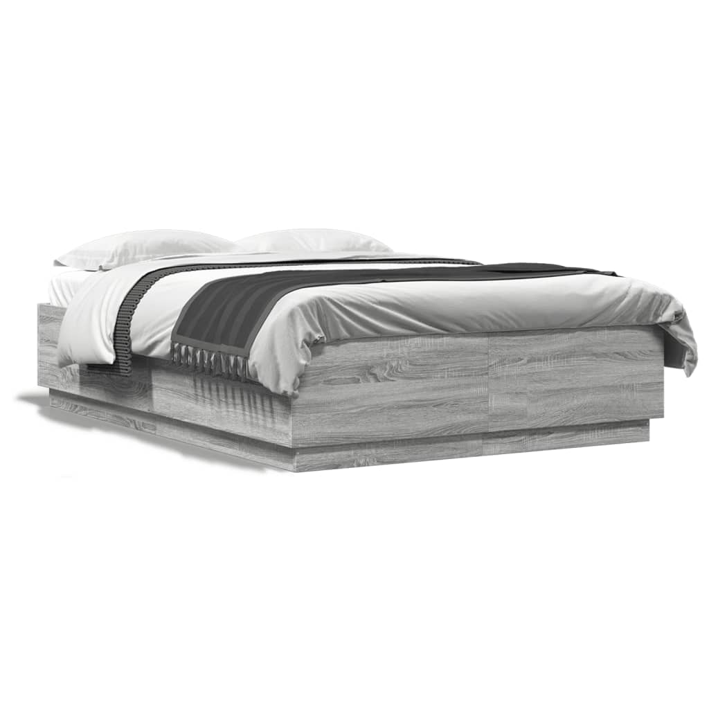 Bed Frame without Mattress Grey sonoma