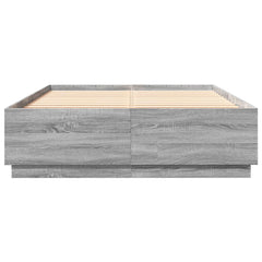 Bed Frame without Mattress 160x200 cm Grey sonoma