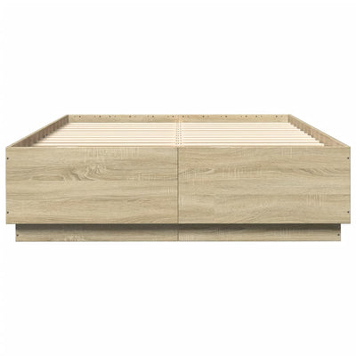 Bed Frame Sonoma Oak 150x200 cm King Size Engineered Wood