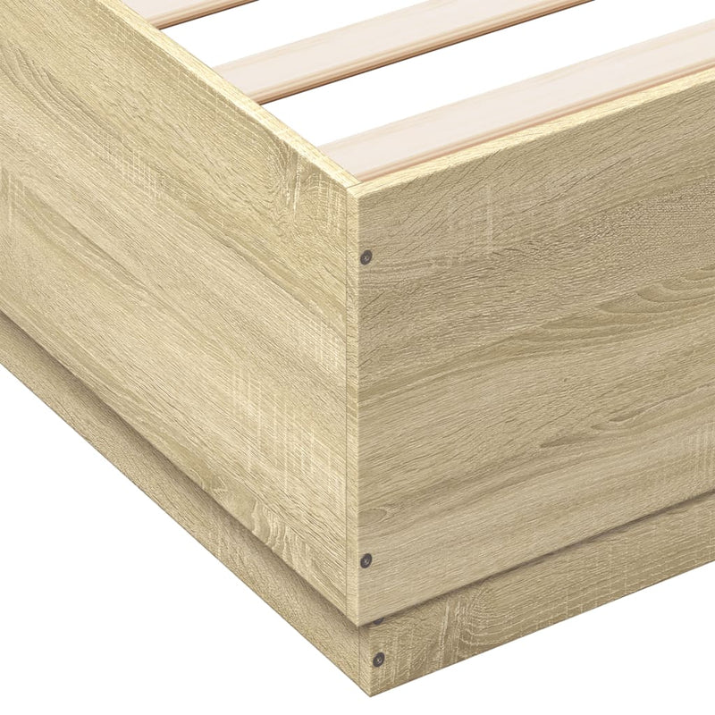 Bed Frame Sonoma Oak 150x200 cm King Size Engineered Wood