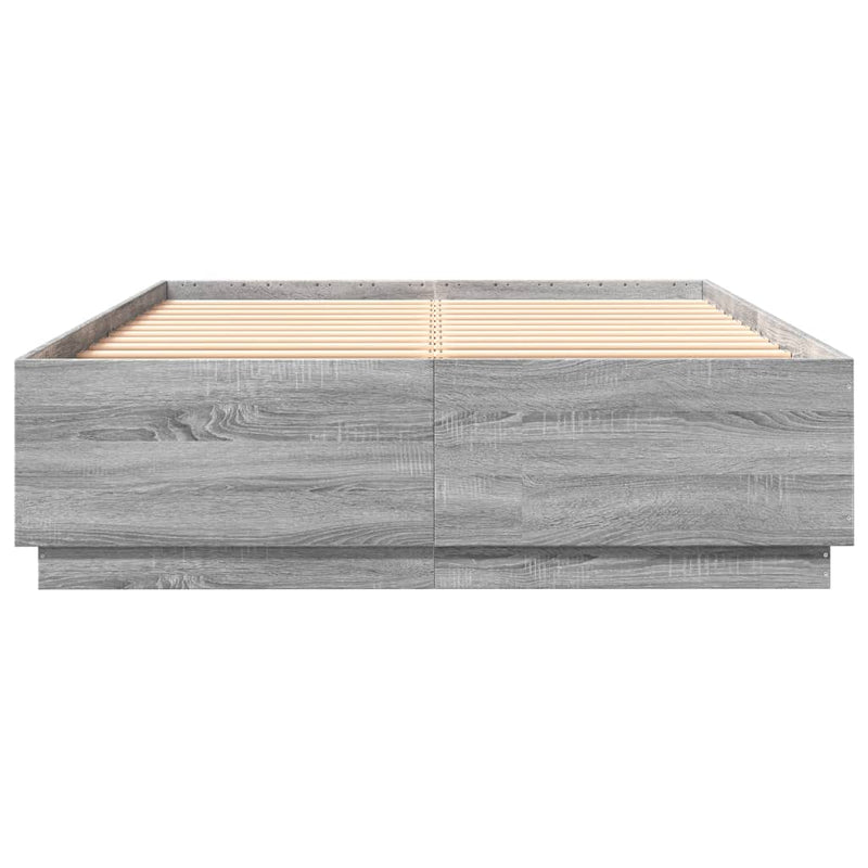 Bed Frame Grey Sonoma 150x200 cm King Size Engineered Wood