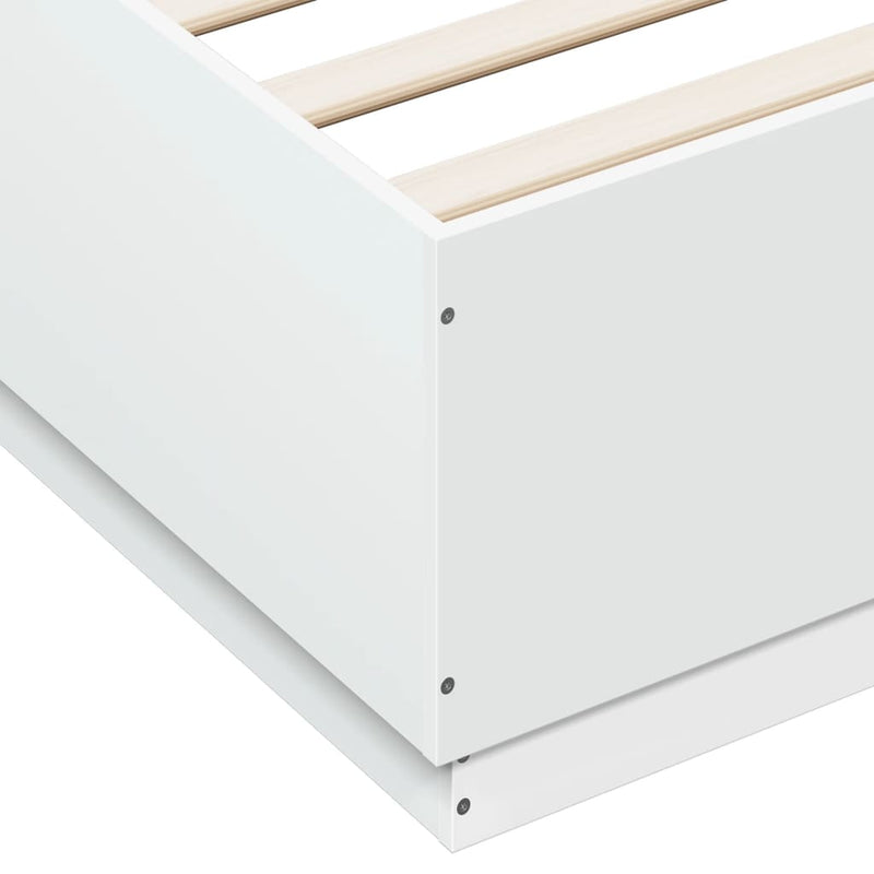 Bed Frame White 140x200 cm Engineered Wood