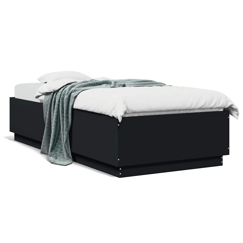 Bed Frame without Mattress 100x200 cm Length 200 cm Width 100 cm Black
