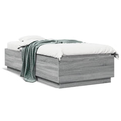 Bed Frame without Mattress 90x200 cm Grey sonoma
