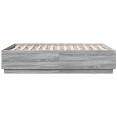 Bed Frame without Mattress 140x190 cm Grey sonoma