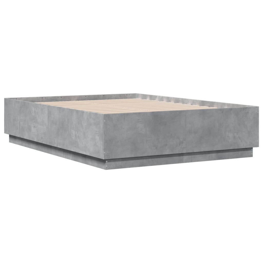 Bed Frame without Mattress 135x190 cm Concrete grey
