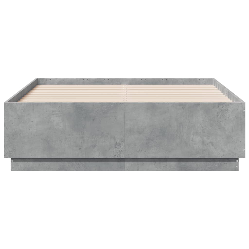 Bed Frame without Mattress 135x190 cm Concrete grey