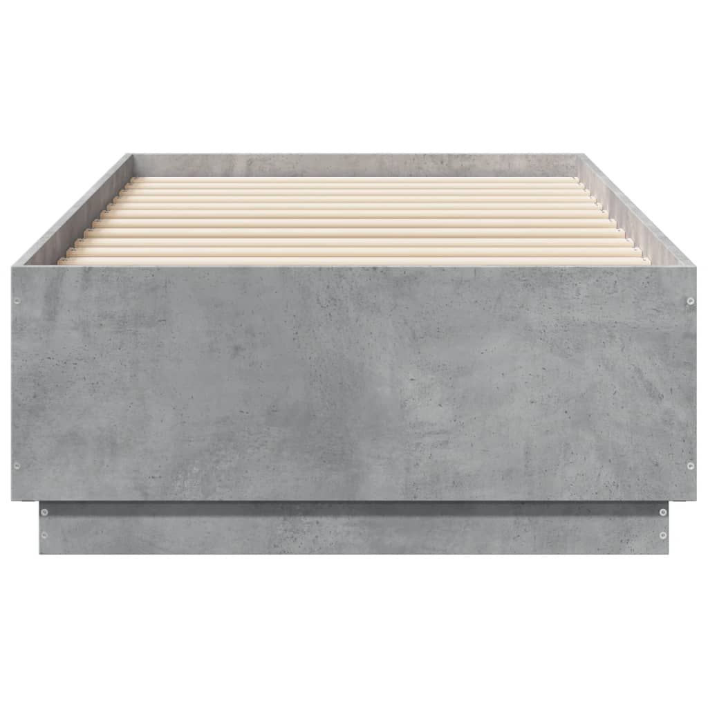vidaXL Bed Frame without Mattress Concrete Grey 90x190 cm Single 4