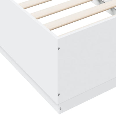 Bed Frame White 75x190 cm Small Single Engineered Wood