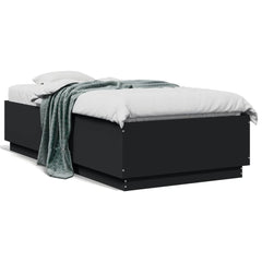 Bed Frame without Mattress 75x190 cm Small Single Length 190 cm Width 75 cm Black
