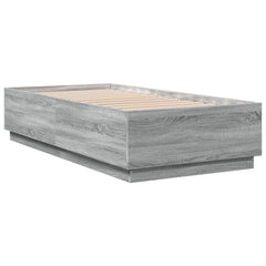 Bed Frame without Mattress 75x190 cm Small Single Length 190 cm Width 75 cm Grey sonoma