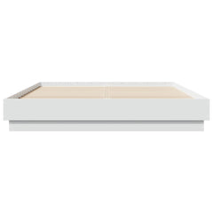 Bed Frame with LED without Mattress 150x200 cm White