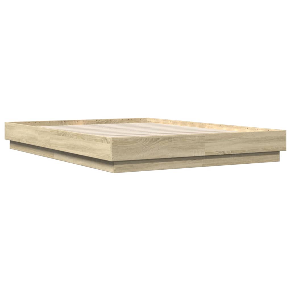 Bed Frame with LED without Mattress 120x200 cm Sonoma oak