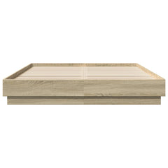 Bed Frame with LED without Mattress 120x200 cm Sonoma oak