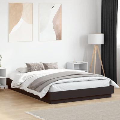 Bed Frame Black 160x200 cm Engineered Wood