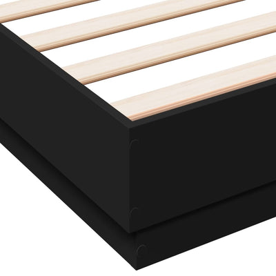 Bed Frame Black 160x200 cm Engineered Wood