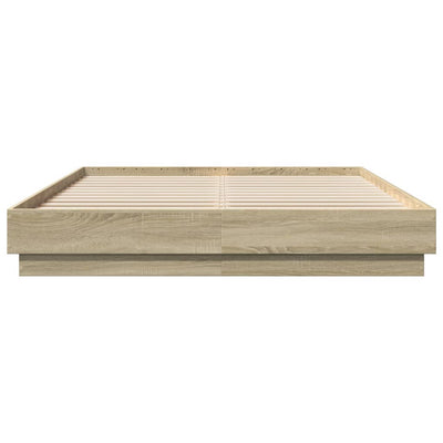 Bed Frame Sonoma Oak 140x200 cm Engineered Wood