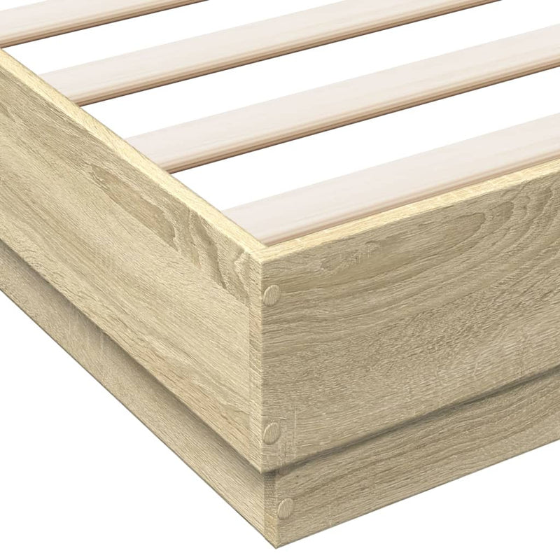 Bed Frame Sonoma Oak 140x200 cm Engineered Wood