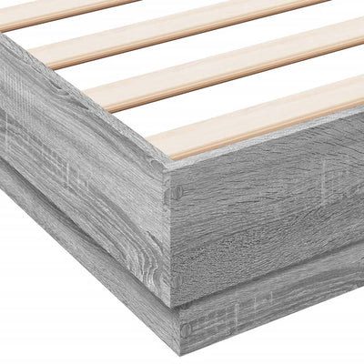 Bed Frame Grey Sonoma 140x200 cm Engineered Wood