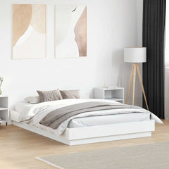 Bed Frame without Mattress 140x190 cm White