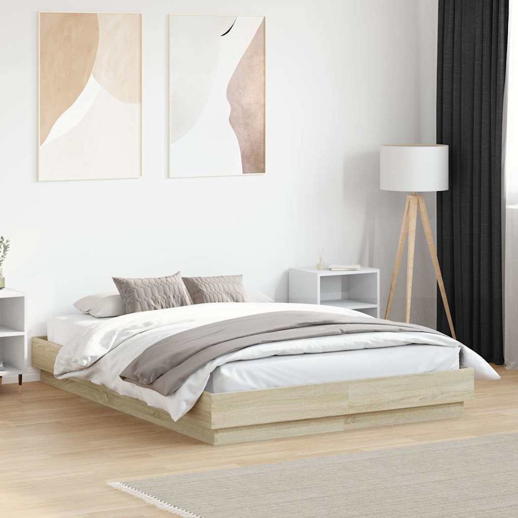 Bed Frame without Mattress 140x190 cm Sonoma oak