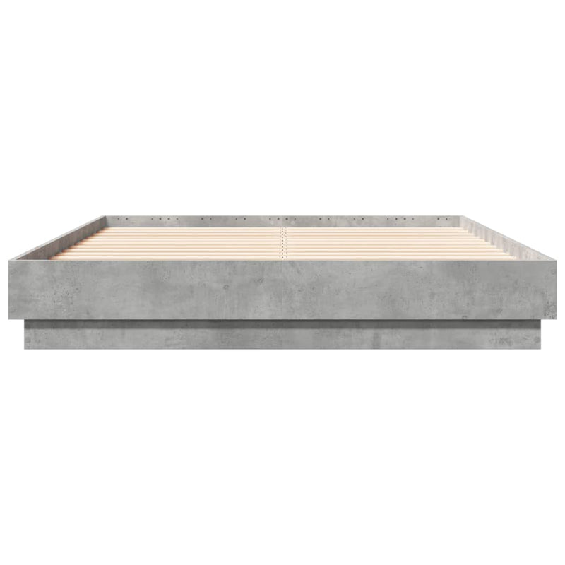 Bed Frame Concrete Grey 140x190 cm Engineered Wood