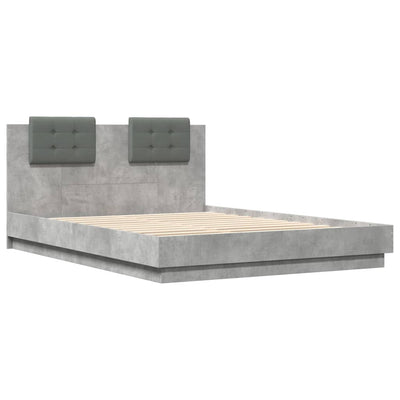 Bed Frame with Headboard Concrete Grey 120x200 cm Engineered Wood