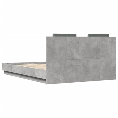 Bed Frame with Headboard Concrete Grey 120x200 cm Engineered Wood