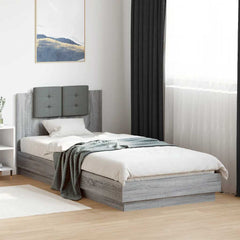 Bed Frame without Mattress 90x200 cm Grey sonoma