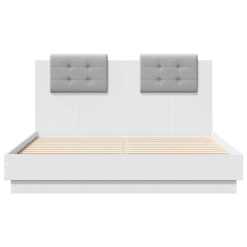 Bed Frame with Headboard White 120x190 cm Small Double Engineered Wood