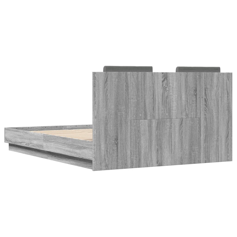 Bed Frame with Headboard Grey Sonoma 120x190 cm Small Double Engineered Wood