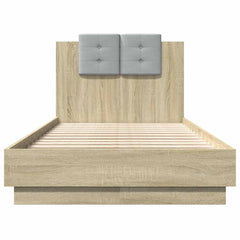 Bed Frame with LED without Mattress 75x190 cm Sonoma oak