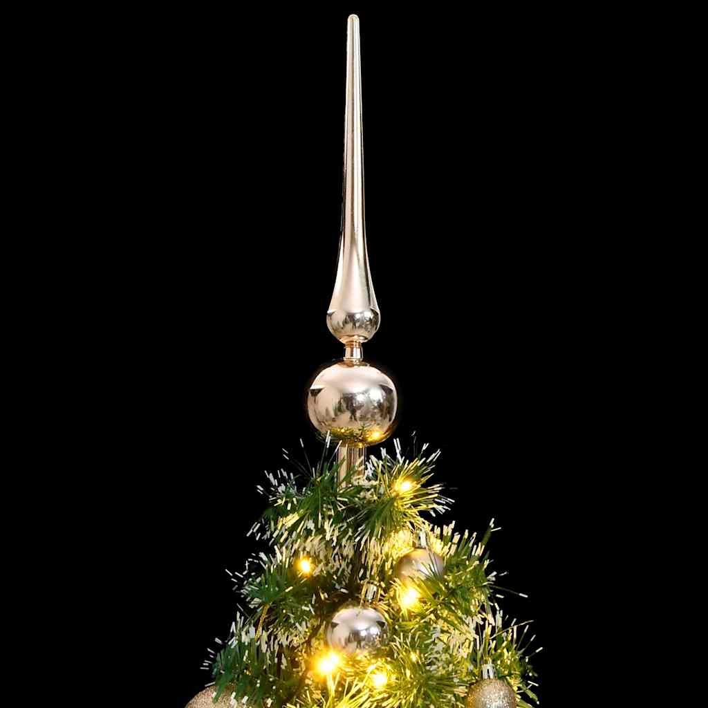 vidaXL Artificial Christmas Tree 150 LEDs&Ball Set&Flocked Snow 120 cm 2