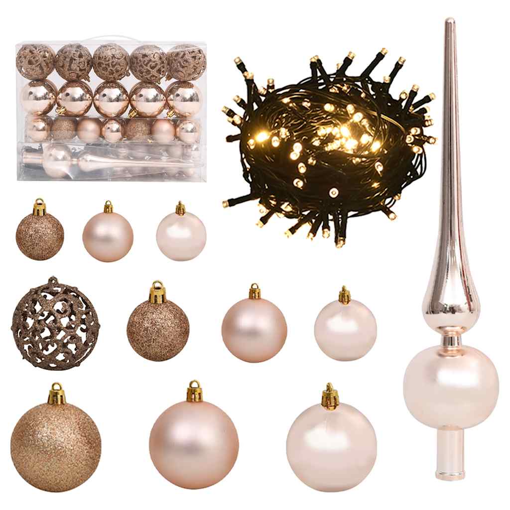 vidaXL Artificial Christmas Tree 150 LEDs&Ball Set&Flocked Snow 120 cm 6