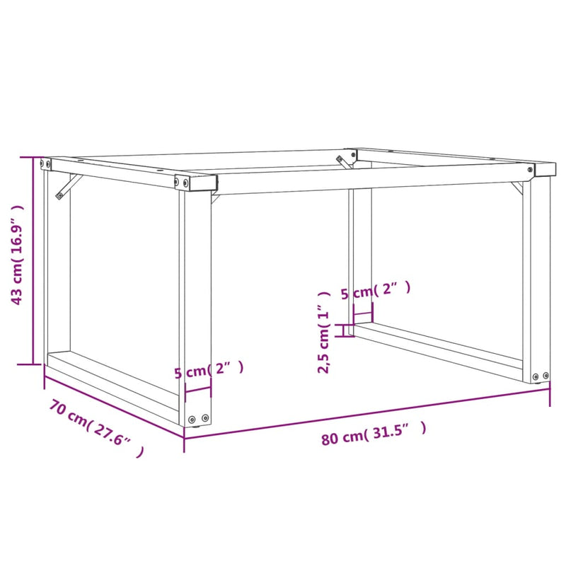 Coffee Table Legs O-Frame 80x70x43 cm Cast Iron